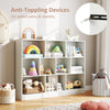 41-inch white wooden toy storage organizer with 10 open cubes, ideal for classrooms and nurseries, featuring.