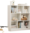 Freestanding 8-cube bookcase in white, perfect for kids' rooms, providing ample storage for toys and books.
