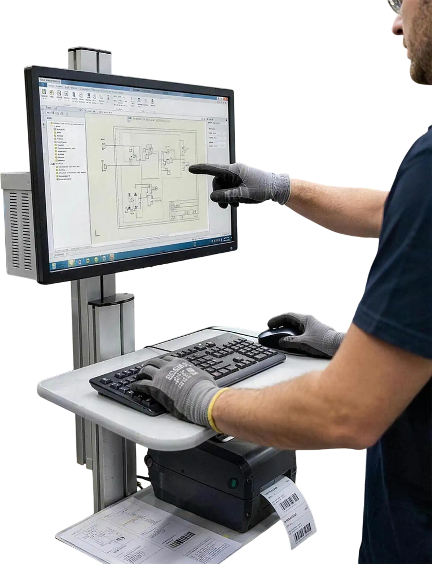 Yescom NexusX PC Computer Desktop Rolling Mobile Cart Workstation New