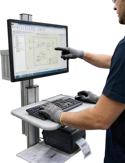 Yescom NexusX PC Computer Desktop Rolling Mobile Cart Workstation New