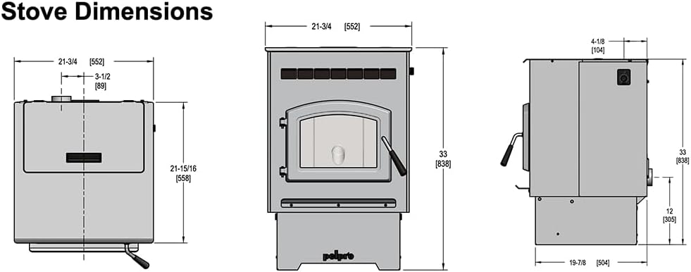 PelPro PP60 Pellet Stove 60 Lbs. Hopper 33,200 BTU 1500 Sq. Ft. New