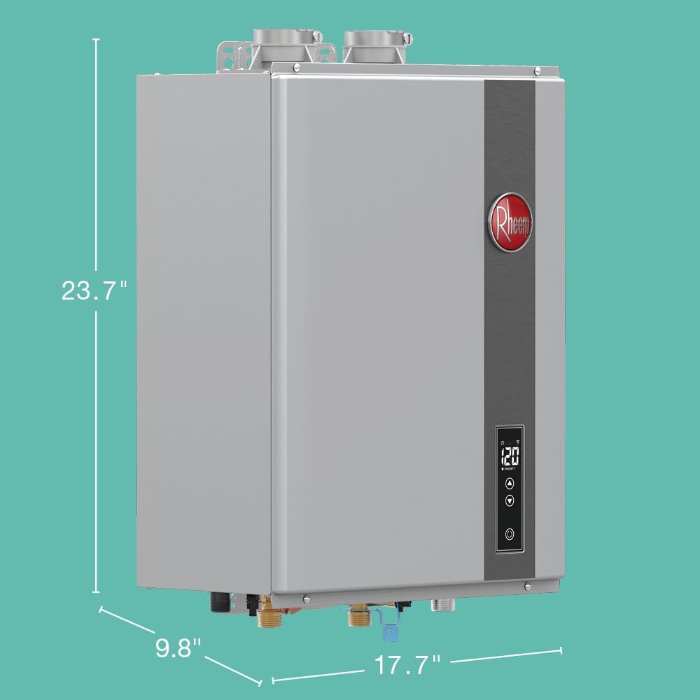 Rheem RTGH-95DVLN-3 9.5 GPM Indoor Tankless Water Heater Natural Gas Super High-Efficiency Condensing New