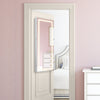 42.5 Inches Lockable Jewelry Mirror Wall Cabinet with 3-Color LED Lights-White - Gallery View 1 of 10