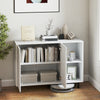 Side view of a 42-inch white sideboard buffet cabinet showcasing its spacious countertop and elegant design for.