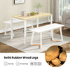 42-inch modern dining bench with solid rubber wood legs, featuring a smooth surface and ample seating for versatile use.