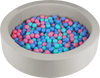 Round foam ball pit with gray PU cover and 200 colorful ocean balls, perfect for toddlers' indoor play and sensory fun.