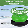 42" heavy-duty inflatable snow tube in green, made from 600D waterproof oxford cloth, ideal for winter fun.