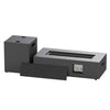 Rectangular 42-inch outdoor fire table with 50,000 BTU output, removable lid, and multifunctional tank holder for.