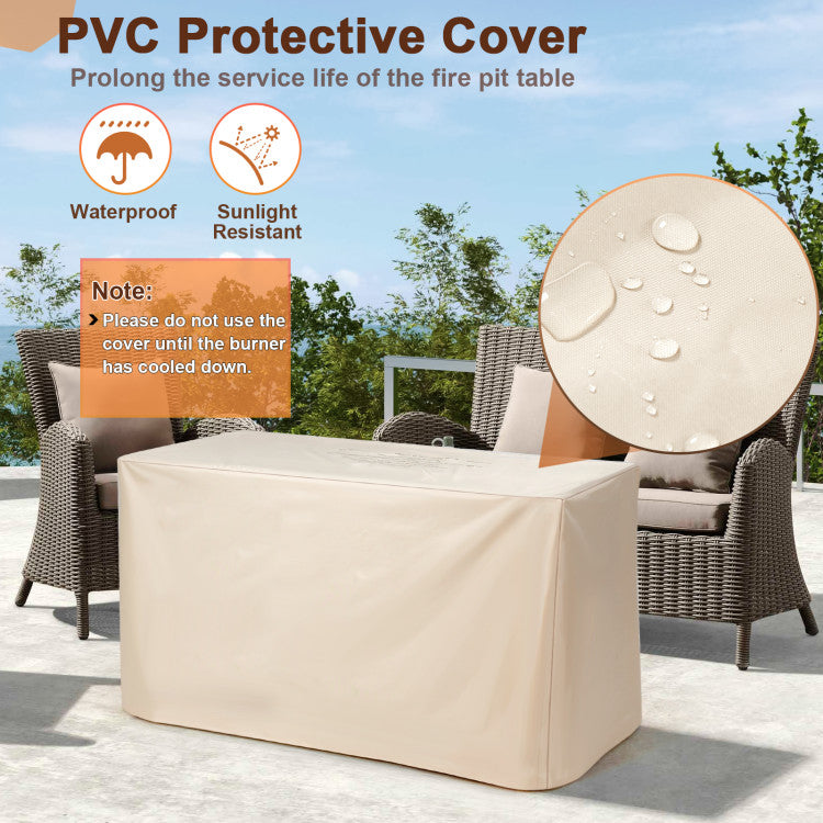 Costway Fire Pit Table with Ceramic Tabletop 42" 60,000 BTU Propane Powered New