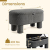 Gray 42-inch storage ottoman bench with plush corduroy fabric, sturdy legs, and a 400 lbs weight capacity for versatile.