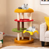 Multi-level 42-inch cat tree in yellow with padded perch, cat bed, and colorful platforms for playful lounging.