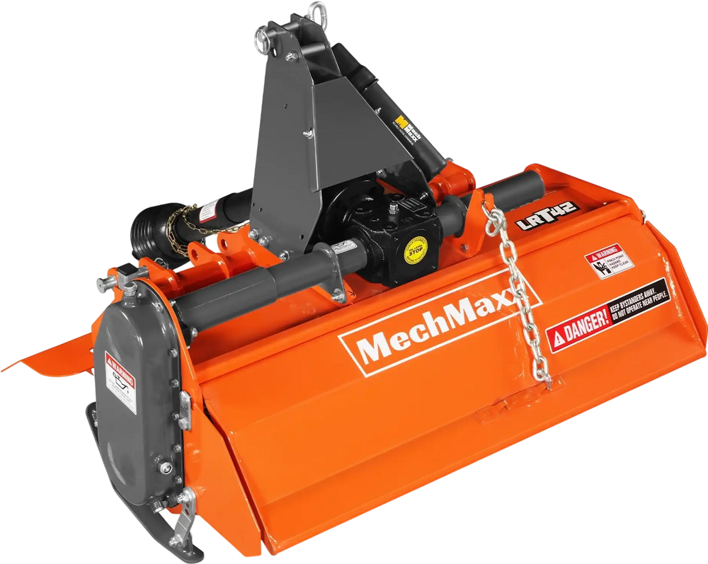 42 in Rotary Tiller, 3 Point Hitch Cat.1, Chain Drive, PTO Shaft Included with Shear Bolt, 15–35 HP, LRT42
