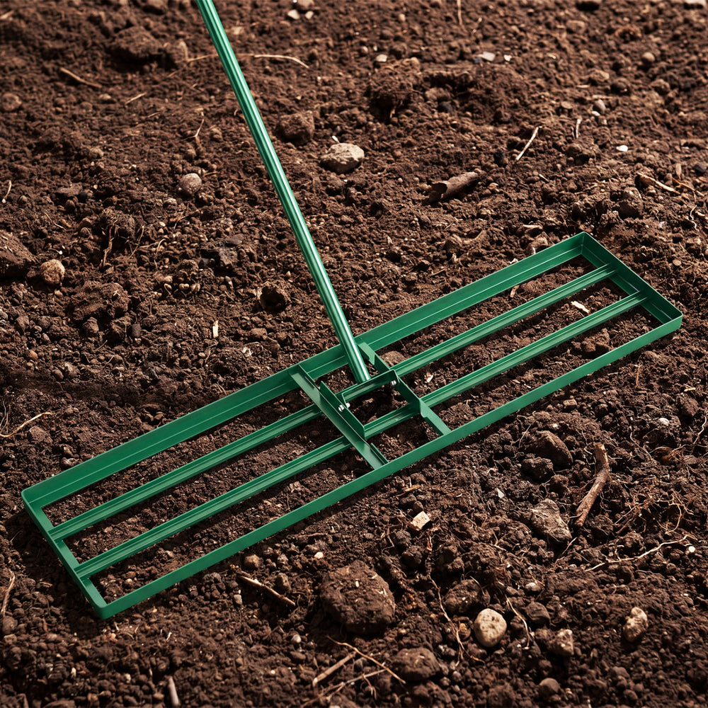 42 x 10 Inch Lawn Leveling Rake with Ergonomic Handle-Green - Gallery View 1 of 9