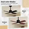 42-inch ceiling fan with black and walnut dual-color blades, remote control, and 3CCT LED light for versatile indoor.