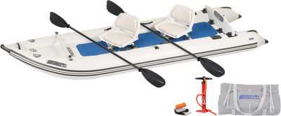 Sea Eagle 437PSK_SW PaddleSki Inflatable Catamaran Boat 2 Person Swivel Seat Package New