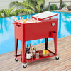 Portable Patio Cooler with Bottom Storage Shelf and Bottle Opener-Red - Gallery View 1 of 10