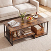 43.5" Coffee Table 2-Tier with Open Storage Shelf-RusticBrown - Gallery View 1 of 11
