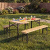 43.5 Inch Folding Kids Picnic Table & Bench Set No Assembly Wooden Toddler Table-Black - Gallery View 1 of 10