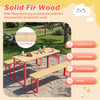 Folding kids picnic table and bench set made of solid fir wood, 43.5 inches, perfect for indoor and outdoor use.