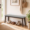 43.5 Inch Upholstered Entryway Bench with Rubber Wood Frame-Gray - Gallery View 1 of 9