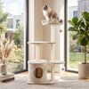 43" Cat Tree for Indoor Cats with Comfy Plush Perches and Sisal Scratching Posts-Beige - Gallery View 1 of 11
