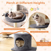 Gray 43" cat tree featuring a top perch with raised edges, spacious condo, and sisal scratching posts for indoor cats.