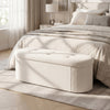 43" Folding Teddy Storage Ottoman Bench with Dividers for Living Room and Bedroom-Beige - Gallery View 1 of 9