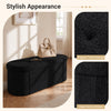 Folding black teddy storage ottoman bench features elegant tufted design and three spacious compartments for organized storage.