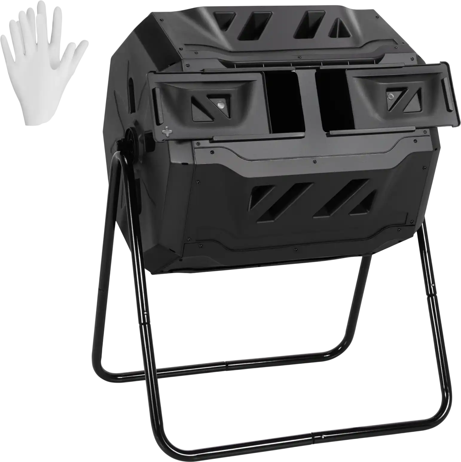 Costway 43 Gallon Rotating Dual Chamber Compost Bin Barrel 14598026 New