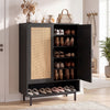 43 Inch 6-Tier Tall Shoe Cabinet with Double Doors-Black - Gallery View 1 of 9