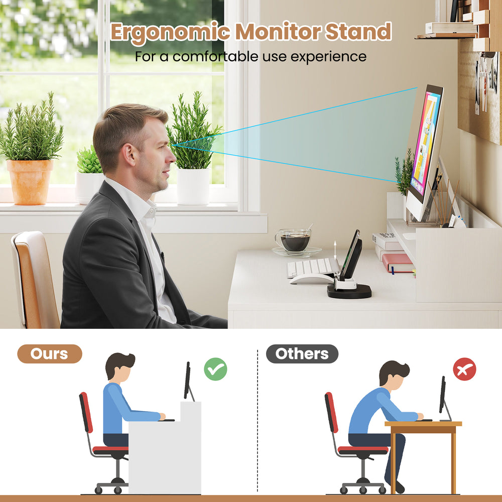 43-inch white computer desk with built-in power outlets, USB, and dual bookcases for organized workspace and comfort.