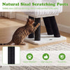 Lamb-shaped cat tower with natural sisal scratching posts, soft plush cushion, and double-door rattan condo for indoor.