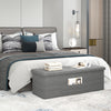 43 Inches Folding Storage Ottoman Bench Linen End of Bed Bench with Padded Seat-Dark Gray - Gallery View 1 of 9