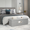 43 Inches Folding Storage Ottoman Bench Linen End of Bed Bench with Padded Seat-Light Gray - Gallery View 1 of 10