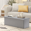 43 Inches Folding Storage Ottoman Bench Foot Rest Stool End of Bed Bench-Gray - Gallery View 1 of 10