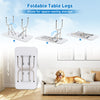 Foldable dog grooming table with height adjustable arms and space-saving legs, ideal for pet care and grooming.