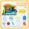 8-in-1 jumping castle with slide, water cannon, and 520W blower, perfect for wet and dry play for kids.