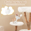 Plush dangling ball on a 44-inch solid wood cat tree, encouraging playful interaction for your cat.