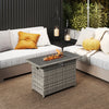 44.5 Inch Propane Fire Pit Table Rattan Gas 2-in-1 with Stainless Steel Burner-Gray - Gallery View 1 of 11