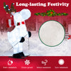 Animated 44" Christmas reindeer decoration with 98 LEDs, rain-resistant fabric, perfect for outdoor holiday displays.