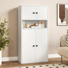 44 Inches Tall Bookshelf with Doors and Adjustable Shelf-1 Piece - Gallery View 1 of 10