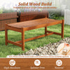 Solid hardwood patio bench with teak oil finish, 44-inch slatted seat for 2 adults, ideal for outdoor dining.
