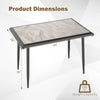 Rectangular sintered stone dining table with golden metal frame, measuring 44" x 30", ideal for modern kitchens and.