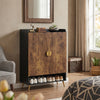 44" Tall Shoe Storage Cabinet with 7-Tier Doors and Adjustable Shelves for Entryway-Rustic Brown - Gallery View 1 of 9