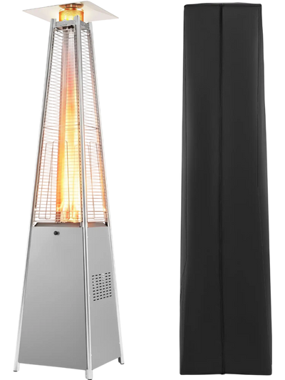 Costway 45000 BTU Pyramid Patio Heater w/ Cover & Wheels 90917243 New