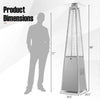 Pyramid patio heater with 45000 BTU, gray finish, featuring safety protections and wheels for easy mobility outdoors.