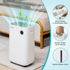 Dehumidifier with digital display, 5 modes, and visible water level, ideal for rooms up to 4500 sq. ft.