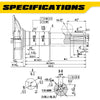 Aceup Energy AE274 Gas Engine 9 HP 274CC 4-Stroke OHV Horizontal Shaft New