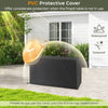 Protective PVC cover for 45-inch propane rattan firepit table, waterproof and sunproof for year-round use.