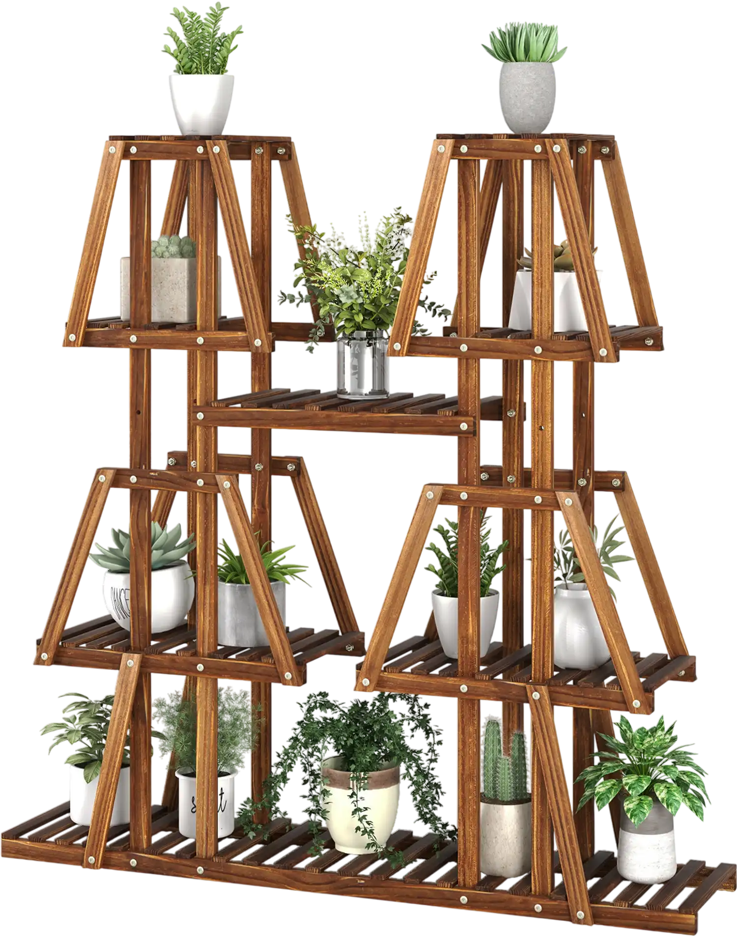 Costway 5-Tier Wood Plant Stand for 10 Potted Plants 79583124 New